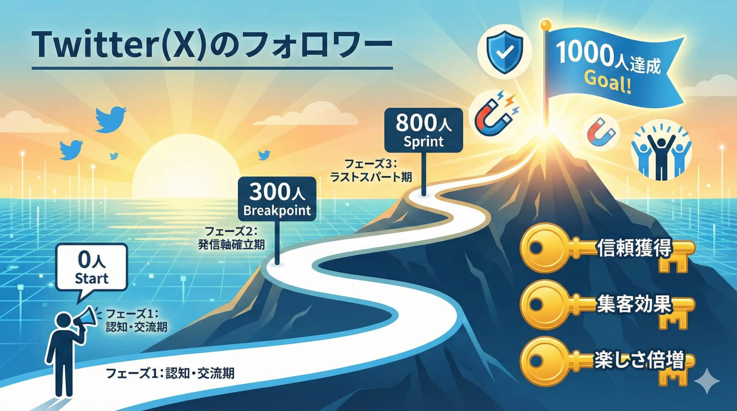 Twitterフォロワー1000人の壁はどう超える?上位18%に入るためのロードマップ